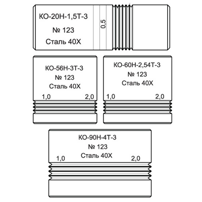 Контрольные образцы дефектов резьбы